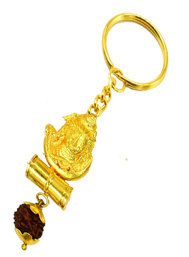 AFH Lord Shiva Shankar Damaru Religious Rudrkasha Decorative Key Chain - Image 2